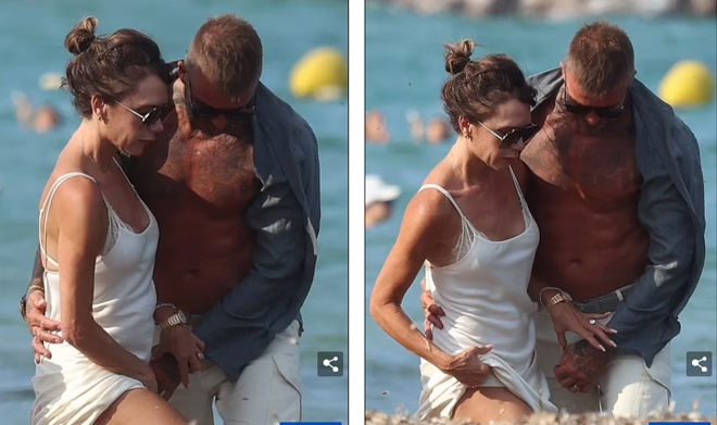 Khoảnh khắc tình tứ của căp đôi được phóng viên ghi nhận lại.