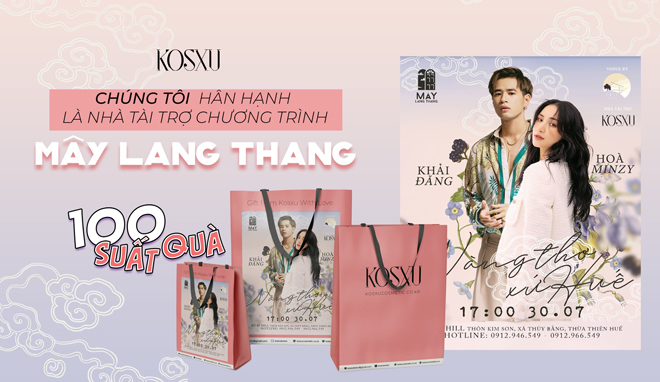 Được biết, khách mời sẽ có cơ hội nhận được những phần quà xinh xắn khi tham dự đêm Mây Lang Thang tại Cố đô vào ngày 30/7 tới.