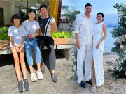 Làm đẹp - Cố ý mang đôi “cà kheo” 12cm, vợ Bình Minh vẫn bị con gái lớn vượt mặt về chiều cao