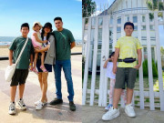 Giải trí - Con trai riêng Lê Phương phổng phao đáng kinh ngạc, em gái chung nửa dòng máu đứng cạnh như "người tí hon"