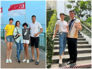 Làm mẹ - Con gái Bình Minh du lịch Singapore, ăn diện giản dị nhưng vẫn nổi bật với chiều cao gần bằng bố 1m84