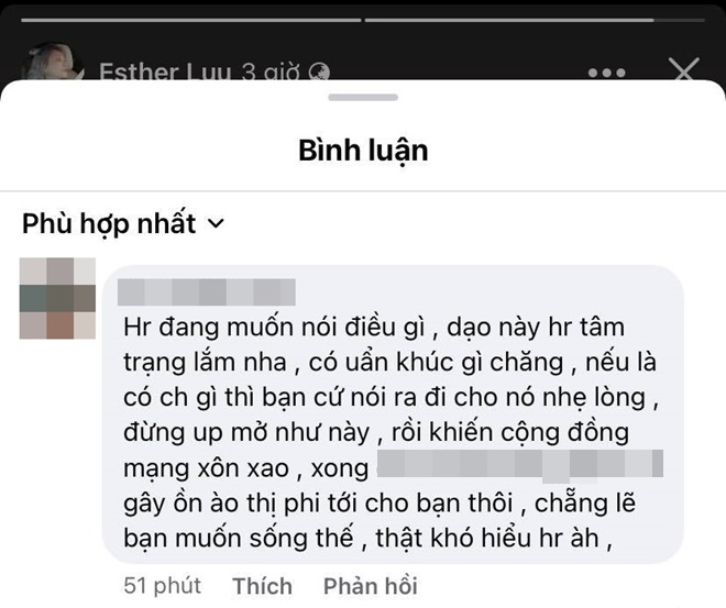 Một cư dân mạng để lại thắc mắc, cho rằng có uẩn khúc sau những bài đăng của Hari Won.