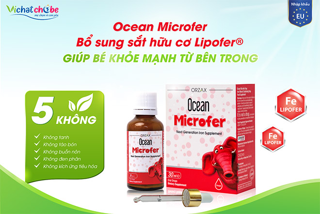 Ocean Microfer - Hỗ trợ bổ sung sắt hữu cơ Lipofer® cho trẻ thiếu máu thiếu sắt - 2