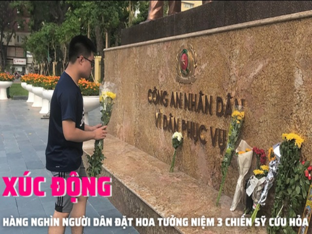 Xúc động hàng nghìn người đặt hoa tưởng niệm 3 chiến sĩ cứu hỏa vừa hy sinh
