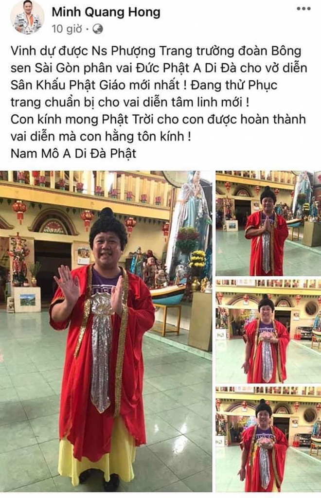 Minh Béo khoe hình ảnh đang hóa trang thành Đức Phật khiến dư luận phẫn nộ.