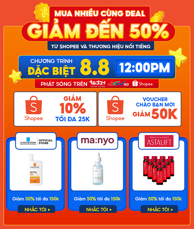 Hàng loạt voucher giá trị đang chờ đón, hãy đặt lịch theo dõi tập đặc biệt của Nói Vui Mua Nhiều duy nhất trên TodayTV, đài truyền hình Hậu Giang hoặc xem trực tiếp trên ứng dụng Shopee vào lúc 12H trưa nay ngày 8.8. Xem thêm chi tiết chương trình tại: a hrefhttps://shopee.vn/m/NoiVuiMuaNhieu target_blankhttps://shopee.vn/m/NoiVuiMuaNhieu/a.