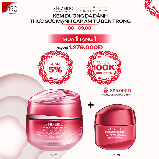 Người dùng khi mua 1a hrefhttps://shopee.vn/product/392896126/17858255810 target_blank kem dưỡng da Shiseido Essential Energy Hydrating Cream/a 50ml sẽ được tặng Kem dưỡng da cùng loại 30ml