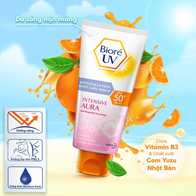 Mang theo Serum Chống Nắng Dưỡng Thể Kháng Bụi - Trắng Sáng Mịn Màng Biore, nàng không còn lo bạn bè chê da xuống sắc sau chuyến đi chơi nữa rồi.