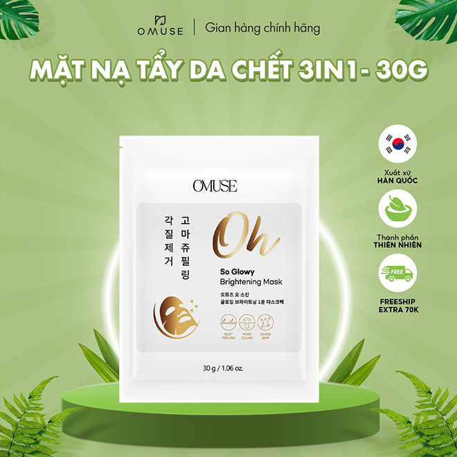 Thêm ngay mặt nạ OMUSE Oh So Glowy Brightening Mask vào giỏ hàng với giá siêu hời, từ 99K chỉ còn 29K tại https://shopee.vn/abc-i.395469639.15637644973.