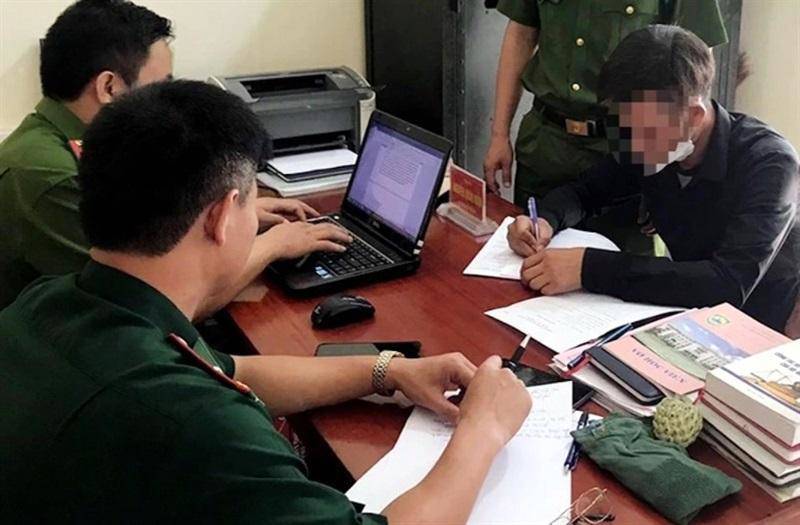 Cơ quan chức năng làm việc với Nguyễn Văn Thắng.