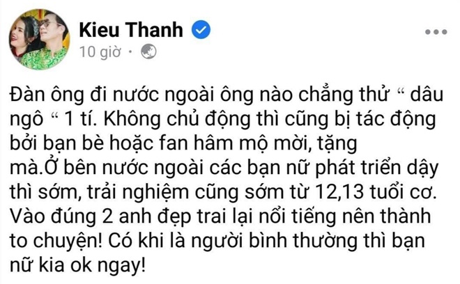 Kiều Thanh cũng là nữ diễn viên bị chỉ trích dữ dội vì bênh đồng nghiệp mù quáng.
