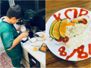 Bếp Eva - Con trai Lê Phương hút vạn like khi nấu ăn tặng mẹ và ba dượng
