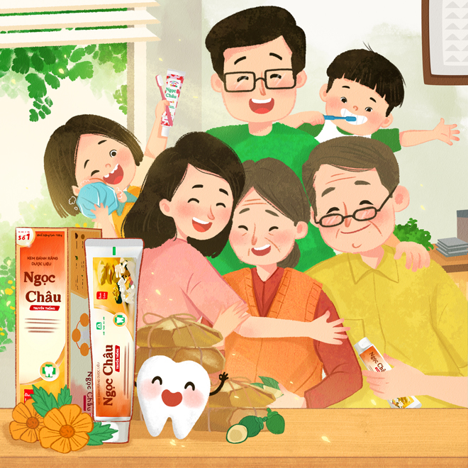 Ngoài kia thế giới bao la rộng lớn, còn thế giới của mẹ chính là gia đình, là niềm vui, là nụ cười của ông-bà-bố-con. Để rồi khi mẹ nhìn thấy cả nhà cùng cười tươi, răng ai cũng trắng khoẻ, hơi thở thơm tho, niềm hân hoan trong lòng mẹ như nhân lên mấy lần “mười thang thuốc bổ”.