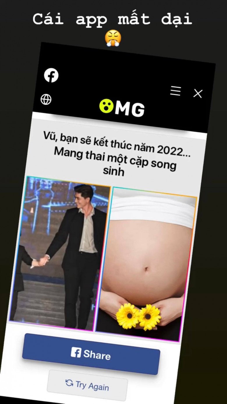 Tim chia sẻ kết quả xem bói, cho thấy cuối năm anh sẽ có 1 cặp song sinh.