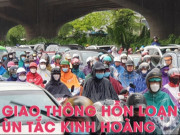 Clip Eva - Giao thông hỗn loạn, ùn tắc kinh hoàng trên trục đường Phạm Hùng do mưa lớn kéo dài