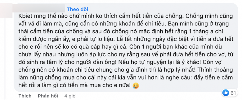 Các ông chồng, bà vợ nói gì trước câu hỏi: “Vợ lấy thẻ ATM của chồng có phải là bạo lực gia đình?” - 4