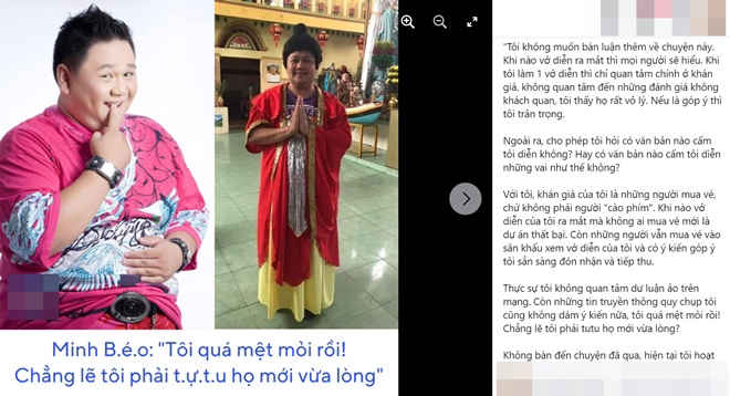 Những chia sẻ mới của Minh Béo tiếp tục bị chê trách trên các diễn đàn bàn chuyện showbiz.