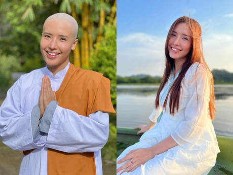 Á hậu Khánh Phương cạo đầu đi tu, bố mẹ ruột khóc lóc, không ủng hộ con