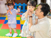 Thời trang - Con gái Cường Đô La 2 tuổi được mặc vest, quàng khăn hiệu như cô tiếp viên hàng không nhí