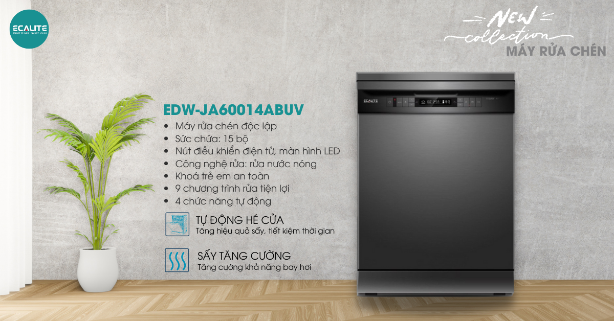 Model EDW-JA6014ABUV có chức năng tự động hé cửa hiện đại