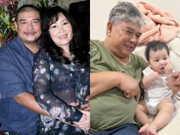 Chồng Hồng Vân - tài tử điện ảnh một thời giờ chụp với cháu trông không nhận ra vì già cả, bụng bia