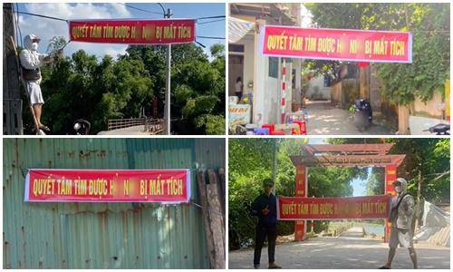 Nhiều tấm băng rôn được treo khắp ngóc ngách khu vưc Cù Sơn xã Vân Côn, huyện Hoài Đức, Hà Nội. (Ảnh: @Cường Civic)