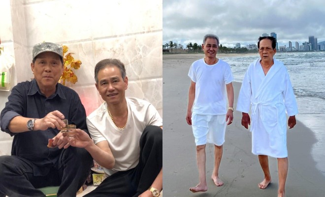  2 ông bố của Tuấn Hưng rất thân thiết với nhau.