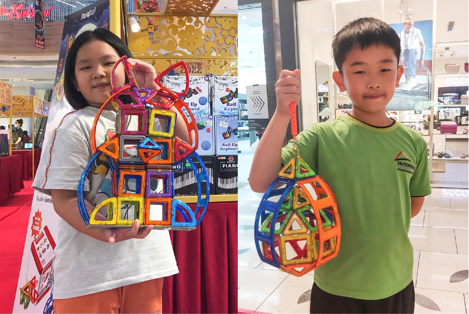 Các tác phẩm lồng đèn nam châm Magformers được sáng tạo bởi các bé tại event “Vui Trung Thu – Chơi Sáng Tạo”