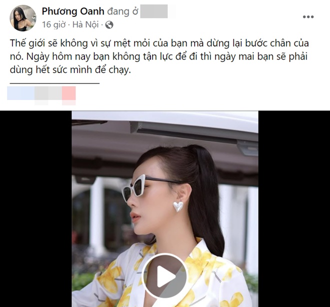 Phương Oanh ẩn ý nhắc đến sự mệt mỏi, nhận về nhiều bình luận trái chiều.