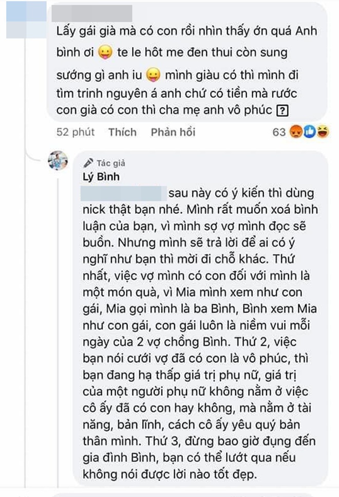 Bị mỉa mai nhà vô phúc mới lấy gái già có con, chồng Phương Trinh Jolie đáp trả đanh thép - 4