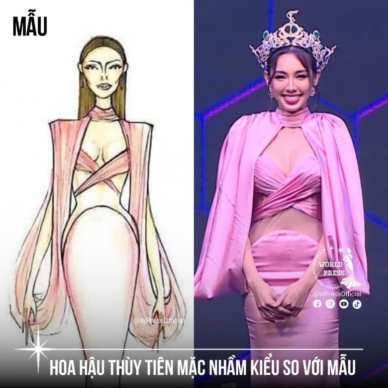 Hoa hậu Nguyễn Thúc Thuỳ Tiên diện đầm sai kiểu, stylist liền amp;#34;bóc phốtamp;#34; trên mạng xã hội - 3