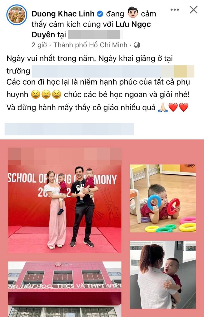 Dương Khắc Linh hài hước viết: Các con đi học lại là niềm hạnh phúc của tất cả phụ huynh.