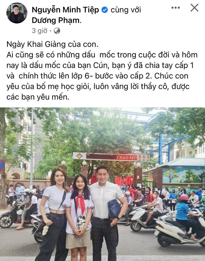 Con gái Minh Tiệp có chiều cao ấn tượng dù mới bước vào cấp 2.
