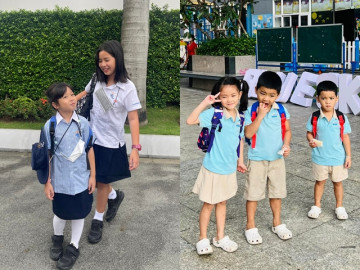 Lưu Hương Giang triết lý khi đăng ảnh 2 con đi khai giảng, Hải Băng nói về cái giá của đẻ nhiều