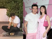 Giải trí - Cậu cả nhà Beckham lủi thủi ngồi 1 mình ở lề đường giữa ồn ào quan hệ của mẹ đẻ và vợ