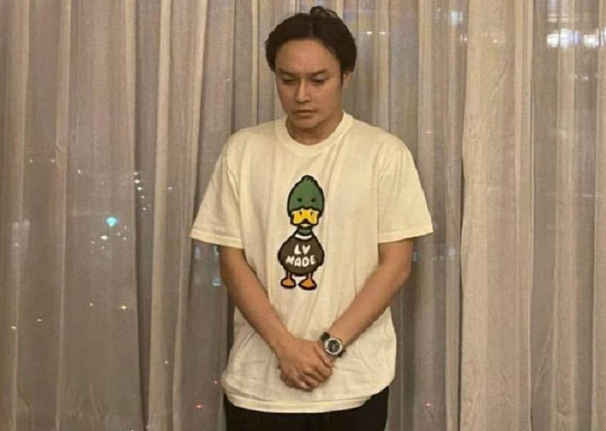 Lê Hoàng Long tại thời điểm bị bắt. Ảnh: CA