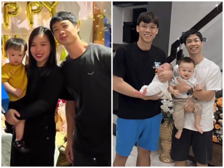 Lần đầu tiên Công Phượng chung khung hình với vợ tiểu thư và con trai, nhìn là biết quý tử y hệt Viên Minh