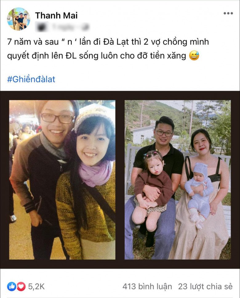 Sau 7 năm đi du lịch, vợ chồng chị Mai anh Phương quyết định dọn lên Đà Lạt sinh sống