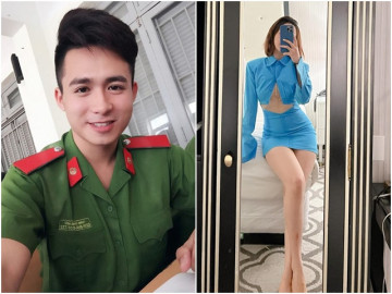Chú công an chiếm sóng VTV vì quá đẹp trai: Vợ là top 10 Hoa hậu Việt Nam, con trai hot hơn bố