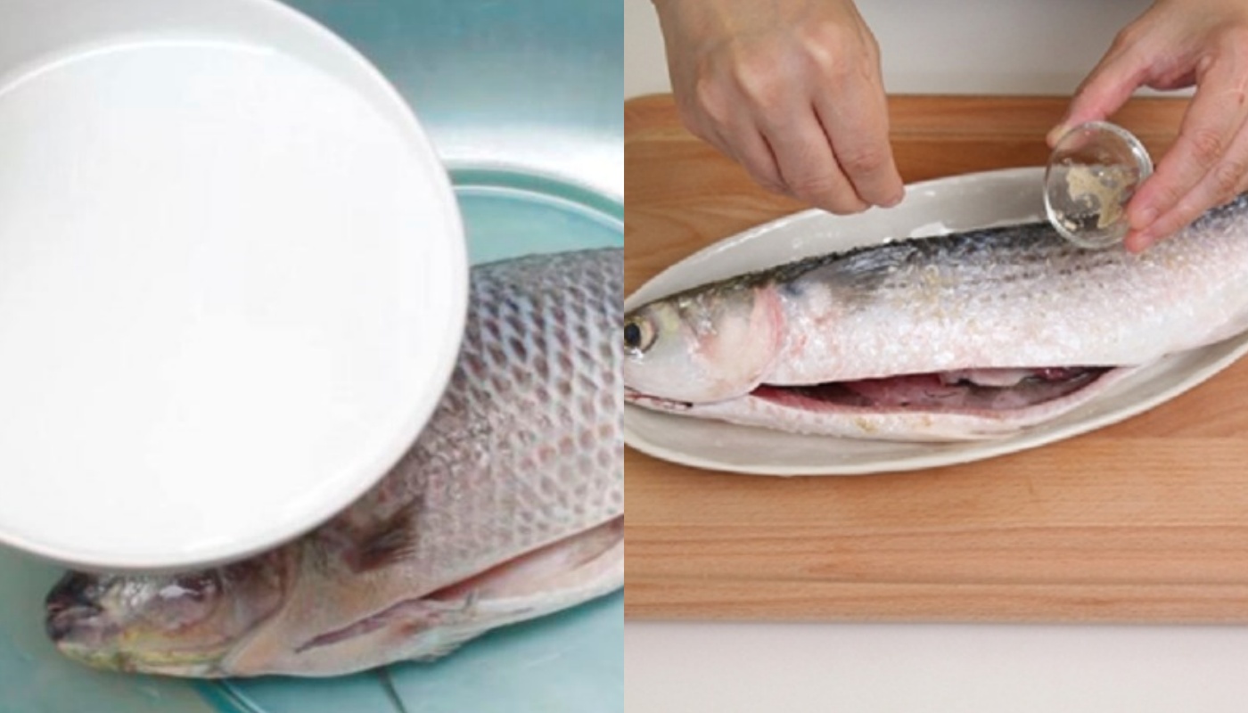 Dùng giấm ăn, muối để khử mùi tanh của cá