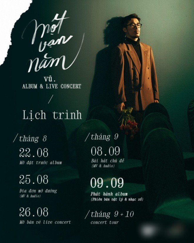 Vũ vừa công bố dự án album và live concert Một vạn năm.