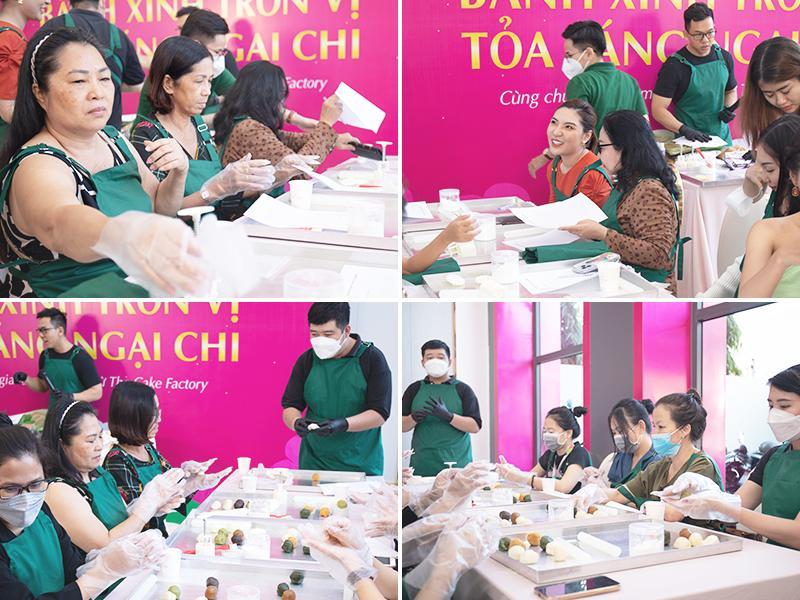 Khách hàng Zema hào hứng tham gia hoạt động làm bánh tặng người khó khăn