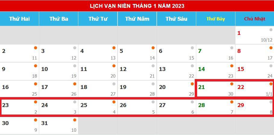 Bộ Tài chính đề xuất nghỉ 9 ngày dịp Tết Nguyên đán 2023.