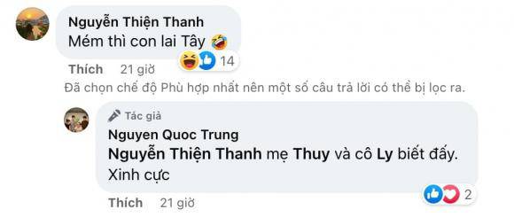 Con gái của Quốc Trung - Thanh Lam cũng vào trêu bố.