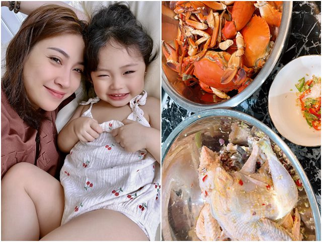 Pha Lê nấu ăn cho con gái bằng suất ăn của cả huyện, con 22 tháng gần 14kg