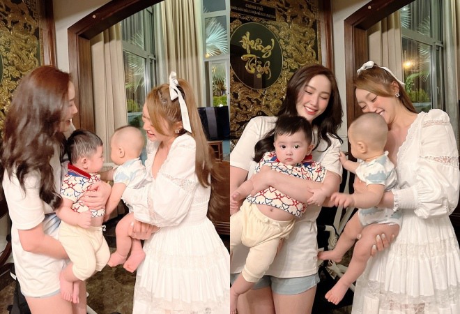 2 mẹ bỉm sữa nổi tiếng cho các con giao lưu. Dân mạng bình luận sôi nổi về sự đáng yêu của cả 2 khi gặp mặt.