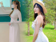 Cất tạm áo dài điêu khắc đường cong, cô giáo Âu Hà My ăn mặc như nàng thơ, khoe da trắng dáng mượt tinh tế