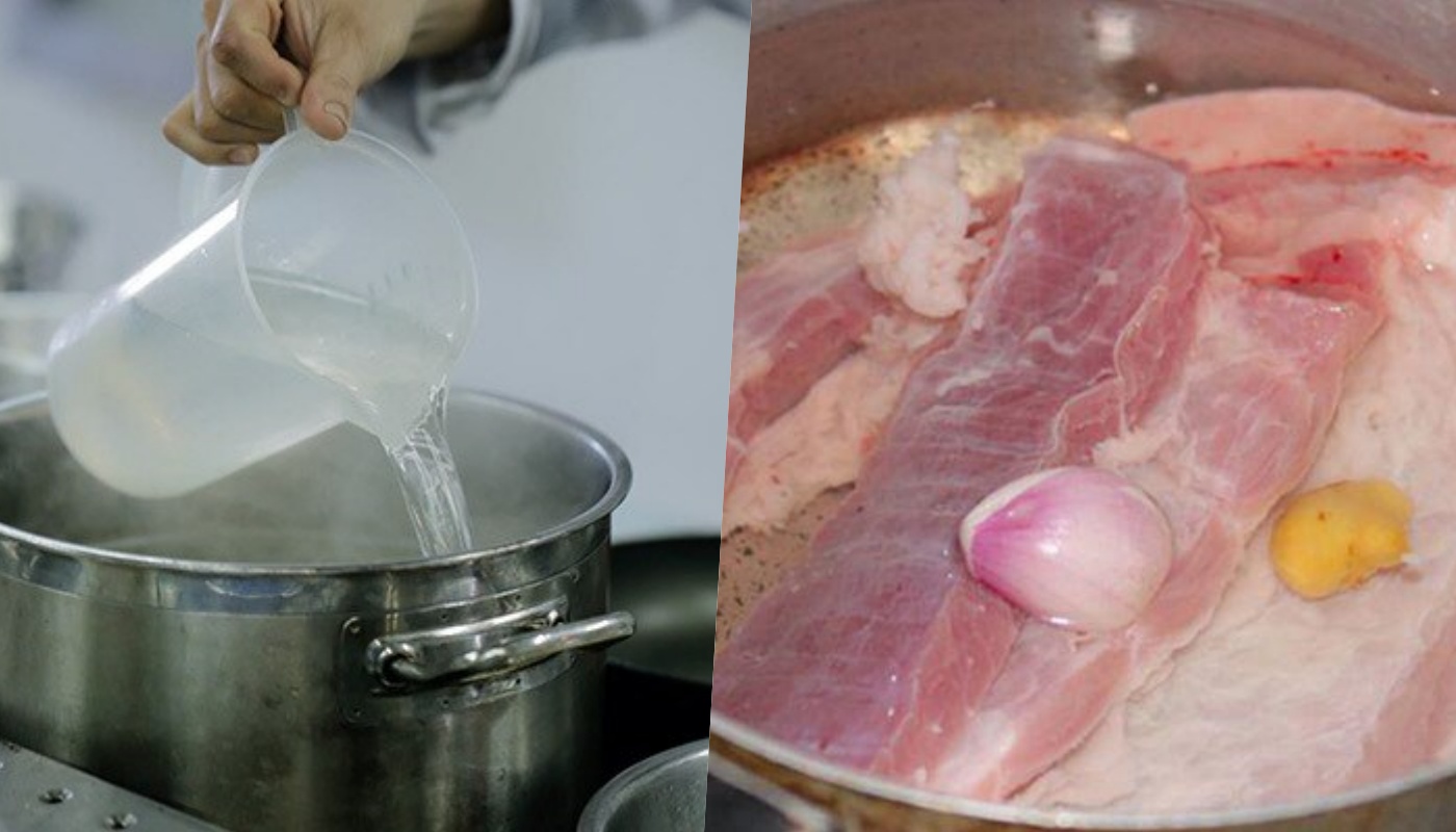 Luộc thịt cho 2 nguyên liệu này vào, đảm bảo thịt không bị hôi và không mất chất