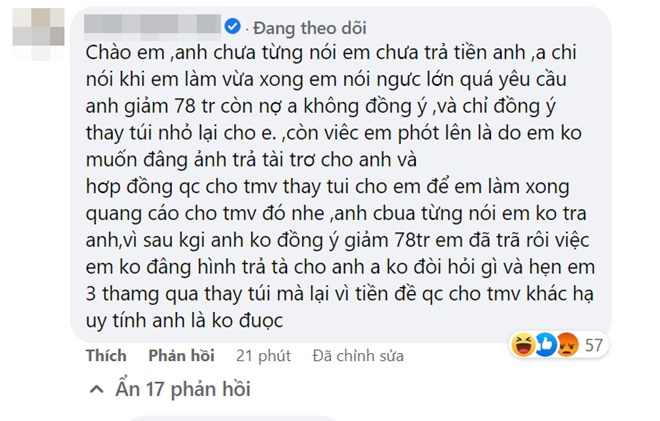 2 bên sau đó tiếp tục lời qua tiếng lại ở phần bình luận, nhận được nhiều sự quan tâm.
