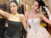 Thời trang - Mặc dân tình phản ứng, Hiền Hồ vẫn lộng lẫy váy áo đôn đẩy ngực đầy đi diễn từ Nam ra Bắc